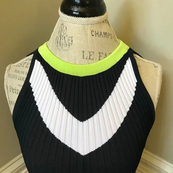 NEW Versace Pleated Maxi Gown Dress Womens 38 Small Navy Blue Halter Sleeveless